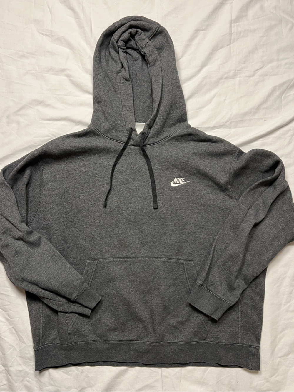 Nike Crewneck Hoodie in Dark Gray with White Logo